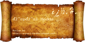 Árpási Hedda névjegykártya